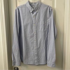 GAP Striped L/S Button "Slim Fit" Shirt - Blue/White.  Mens:  Large.